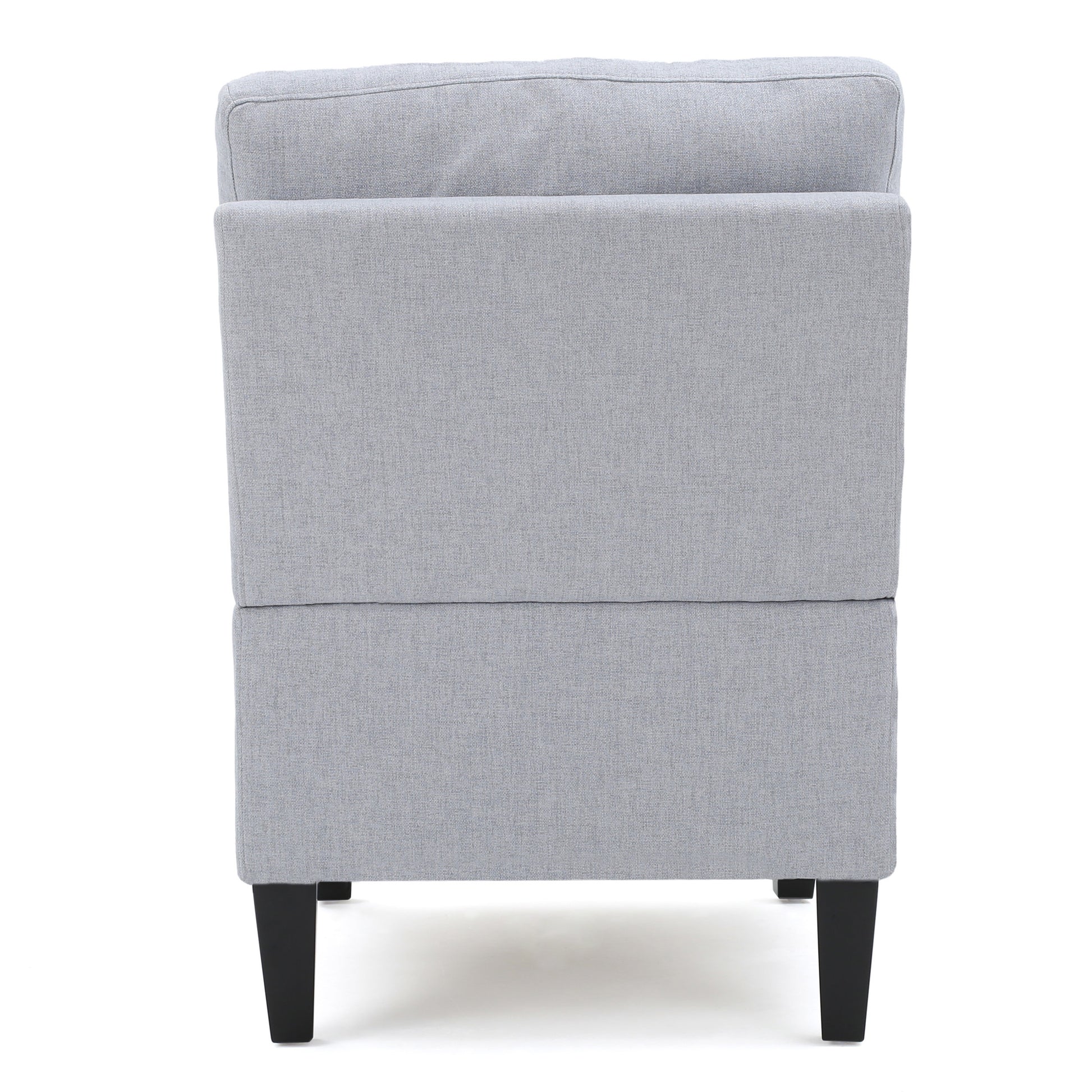 Armless Sofa Light Grey Fabric 1 Seat