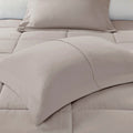 Microcell Down Alternative Comforter Mini Set King Taupe Microfiber