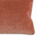 Rectangular Fabric Throw Pillow With Solid Color And Piped Edges, Terra Cota Light Brick Red Fabric