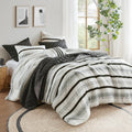 7 Piece Stripe Comforter And Quilt Set King Cal King Multicolor Polyester