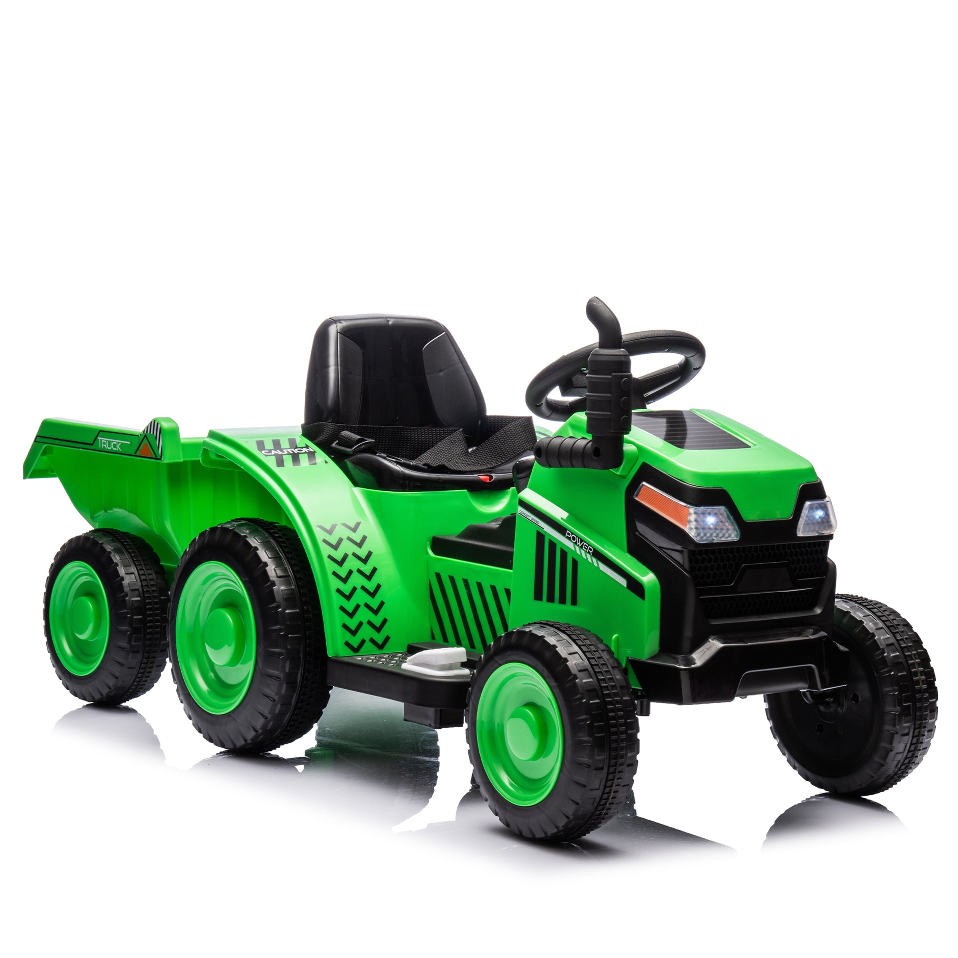 12V Kids Ride On Electric Tractor Black Knight,Kids Ride On Toy.2Wd,Non Skid Tires, Steering Wheel, Foot Pedal,With Removable Storage Tug,Light,Bluetooth,Music,Mp3,Usb,Power Display For Kids Aged 2 3. Green 50 99 Lbs Polypropylene