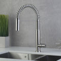 Dax Single Handle Pull Down Kitchen Faucet Brushed Finish Steel Gray Stainless Steel