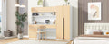 2 Door Wooden Storage Desk Wardrobe For Bedroom With Shelves And Drawers,Natural Natural Mdf Lvl