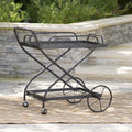 Bar Cart Black Glass Metal