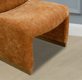 Comfy Accent Chair, Upholstered Slipper Chair, Armless Chair With Wood Legs And Soft Fabric For Living Room, Bedroom, Orange Orange Foam Wood Fabric