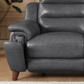 Dream Power Headrest Zero Gravity Reclining Sofa Steel Gray Memory Foam Genuine Leather 3 Seat