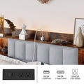 Queen Size Bed Frame With 2 Storage Drawers And Led Lights Headboard, Upholstered King Bed Frame With Charging Station, No Box Spring Needed, Easy Assembly Box Spring Not Required Queen Dark Brown Metal Bedroom Modern Bed Frame Velvet Mdf Metal