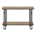 Accent Table, Console, Entryway, Narrow, Sofa, Living Room, Bedroom, Brown Laminate, Black Metal, Contemporary, Modern Taupe Metal