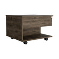 Luanda Lift Top Coffee Table, Casters, One Shelf Dark Brown Brown Freestanding Rectangular Coffee & End Tables Rectangular Particle Board Particle Board