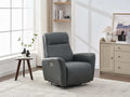 Swivel Glider Recliner Chair, 270 Power Recliner Rocking Chair Nursury Chair For Living Room Bedroom Apartment Dark Grey Faux Leather