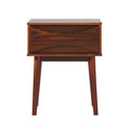 Mid Century Modern 1 Drawer Solid Wood Nightstand Walnut Walnut Pine Pine