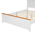 Full Size Wood Platform Bed Wooden Slat Support, Vintage Simple Bed Frame With Rectangular Headboard And Footboard, White Box Spring Not Required Full White Wood