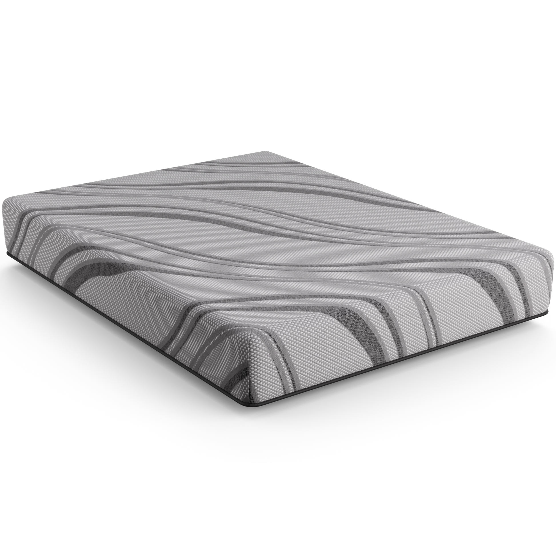 Bib: Nl 10" Pro Gel Foam Medium Queen Gray Memory Foam Fabric Queen