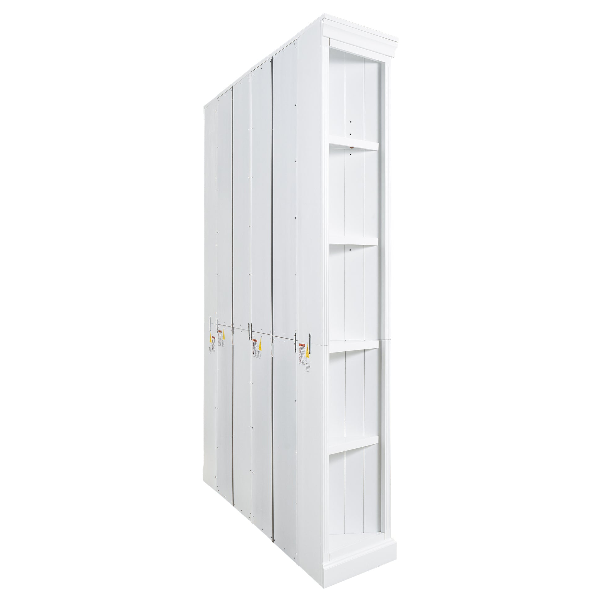 83.4" Tall Two Wood Bookcase With Two Corner Shelf Suite,5 Tier Home Decor Bookshelves Suite With Adjustable Storage Shelves,Free Standing Storage Shelves Suite For Living Room,Home Office,White