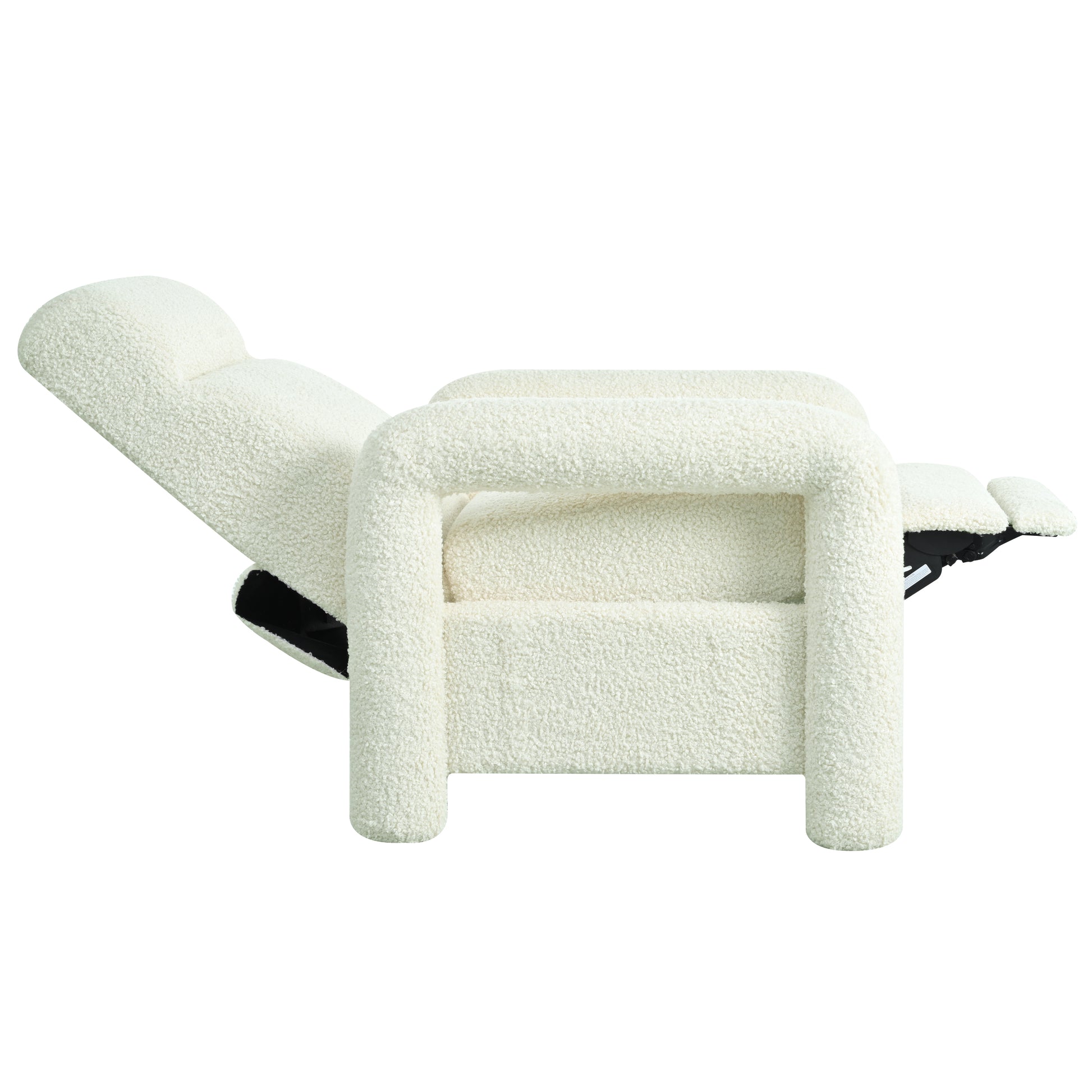 31.25" Push Back Recliner Armchair Upholstered Recliner Chair Single Sofa With Adjustable Backrest For Living Room, Beige Beige Teddy