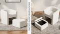 Accent Chair White Sofa Chair One Set, Modern Living Room Side Chair, Single Sofa Chair, Footstool With Storage, Suitable For Bedroom Office Reading Space, Study Cream White Cream White Foam Velvet