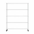 Warehouse, Supermarket, Kitchen, And Other 5 Layer Heavy Duty Adjustable Shelves With Wheels And Adjustable Feet, Each Metal Frame Bearing 300 Pounds. 59.45 