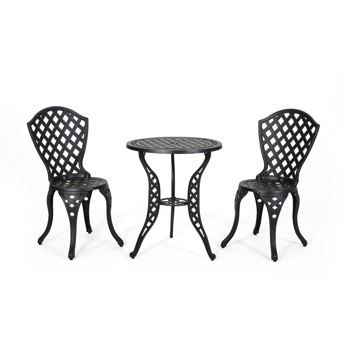 Bono Metal Bistro Set Black Aluminium