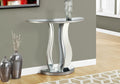 Accent Table, Console, Entryway, Narrow, Sofa, Living Room, Bedroom, Clear Mirror, Grey, Transitional Silver Mdf