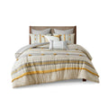 3 Piece Cotton Comforter Set Gray Yellow Full Queen Queen Gray Yellow Cotton