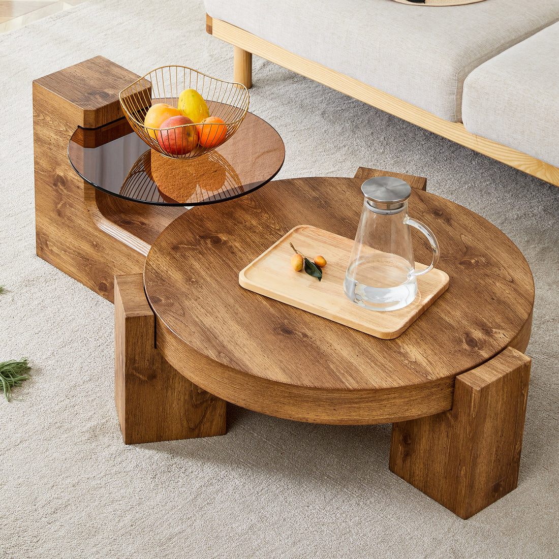 The Detachable Double Decker Coffee Table, The Stylish Design Is More Precious, And The Detachable Design Can Make The Use Of Space More Flexible And Suitable For Various Scenes. Wood Mdf