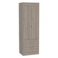 Lisboa 2 Door Armoire Light Gray Light Gray Particle Board