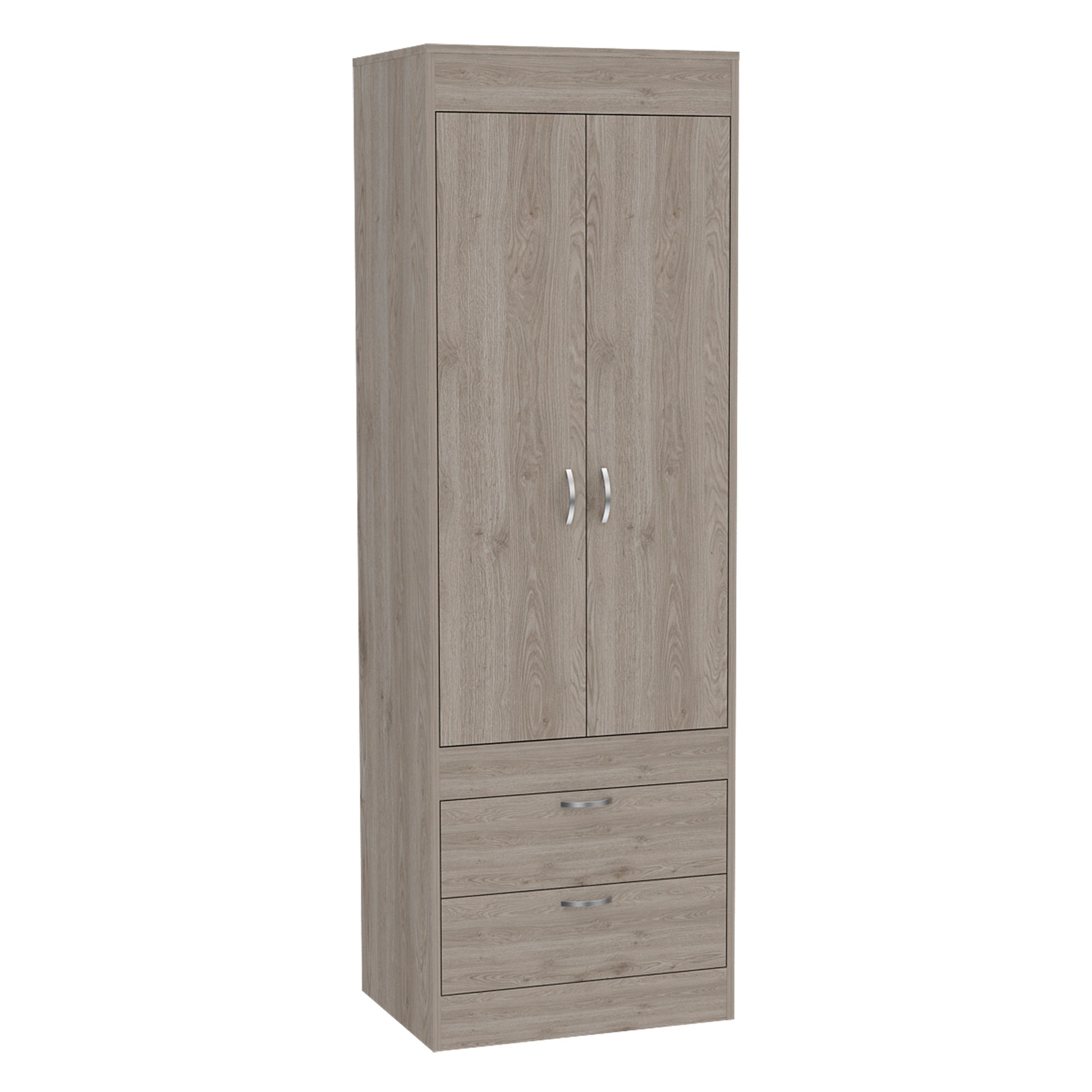 Lisboa 2 Door Armoire Light Gray Light Gray Particle Board