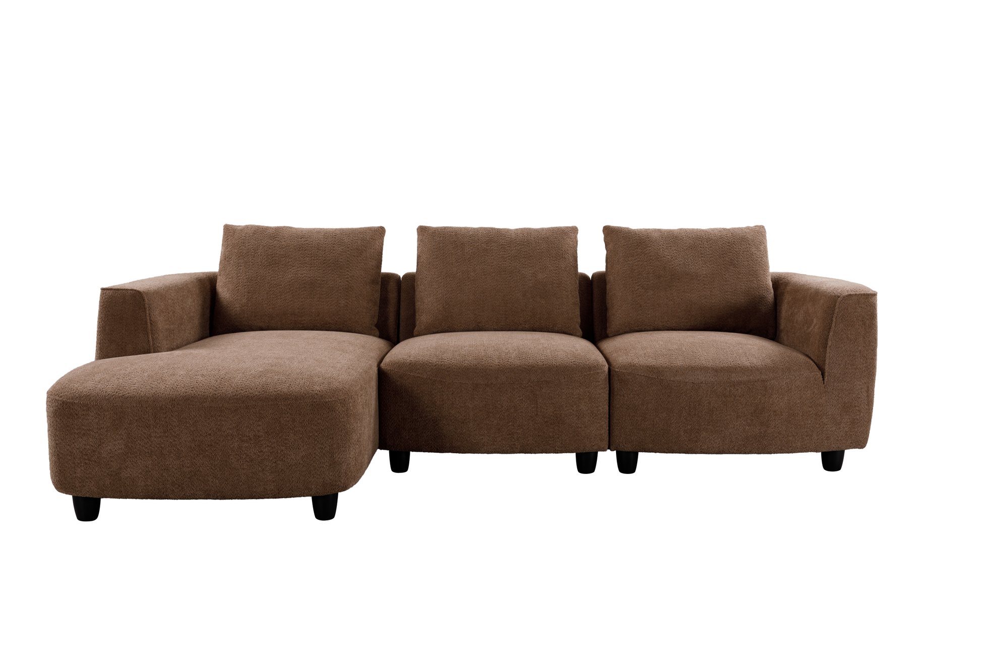 Wks14C Mid Century Modern Sofa, Three Seat Sofa With Recliner, Living Room, Bedroom, Living Room, Camel Color Camel Fabric 3 Seat