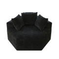 54''L Chenille Sponge Single Sofa,No Assembly Required,Fluffy Modern Sleeper Chair For Living Room, Bedroom, Lounge And Projection Room Black Foam Chenille 1 Seat