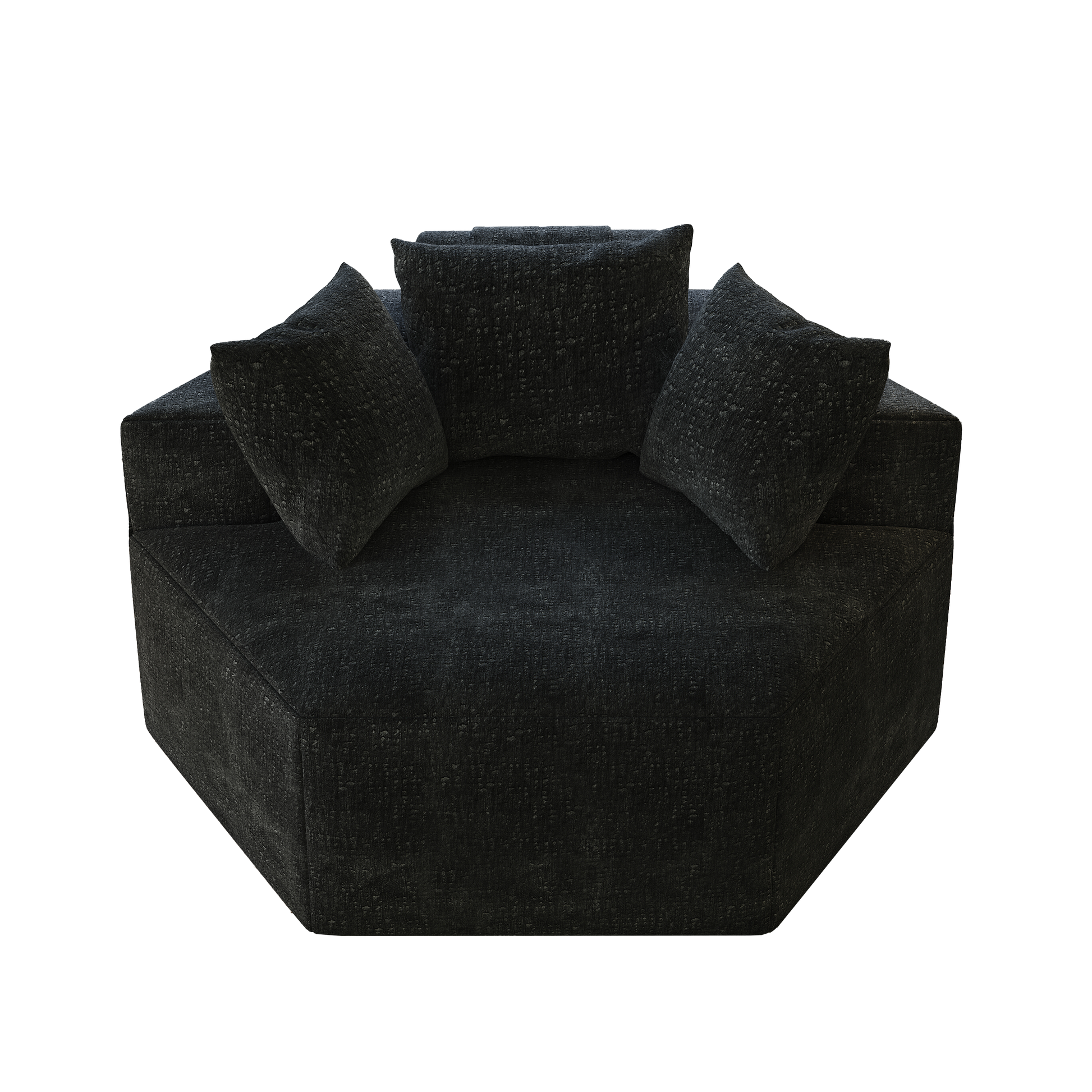 54''L Chenille Sponge Single Sofa,No Assembly Required,Fluffy Modern Sleeper Chair For Living Room, Bedroom, Lounge And Projection Room Black Foam Chenille 1 Seat