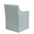 Skirted Dining Arm Chair With Casters Blue Wood