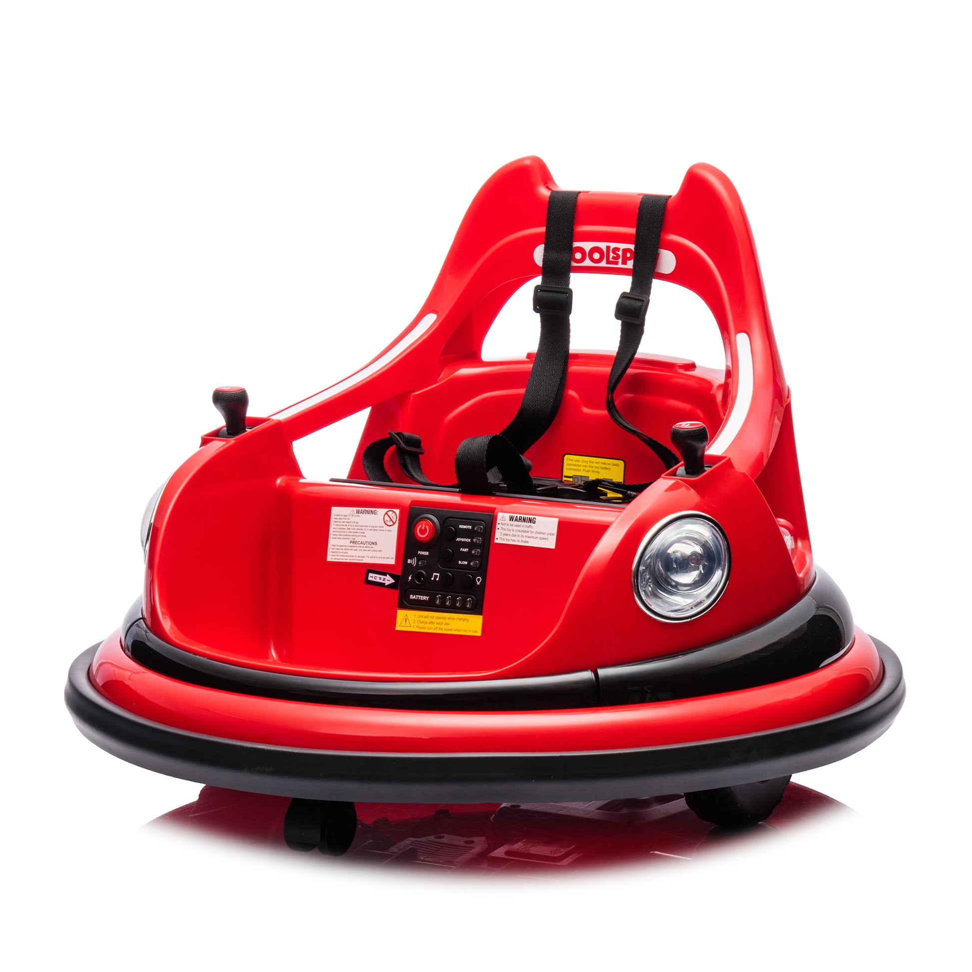 12V Ride On Bumper Car For Kids,Electric Car For Kids,1.5 5 Years Old,W Remote Control, Led Lights, Bluetooth & 360 Degree Spin, Vehicle Body With Anti Collision Paddingfive Point Safety Belt,2Wd Red Polyethylene