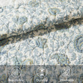 6 Piece Cotton Percale Quilt Set With Throw Pillows Aqua Full Queen Full Aqua Polyester