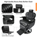 Heavy Duty Reclining Barber Chair,All Purpose Hydraulic Recline Barber Chair Salon Beauty Styling Chair360 Swivel&Height Adjustable,For Barber Shop & Beauty Salon,Spa Tattoo Styling Equipment,Black