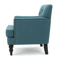 Harrison Tufted Club Chair Teal Fabric