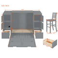 Twin Size Murphy Bed With Drawers, Cabinets And Usb Ports,Gray Twin Gray Mdf Lvl