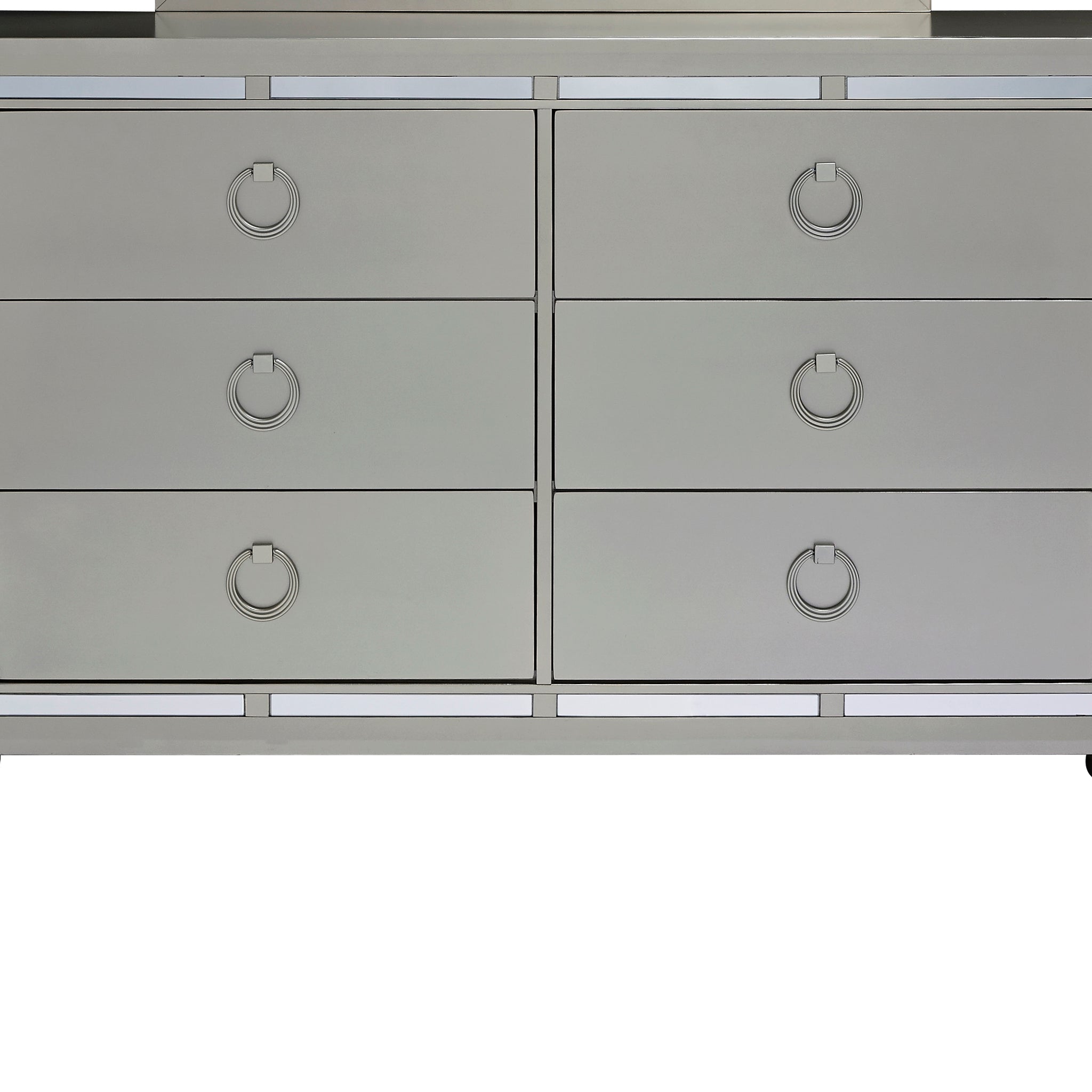 Chloe Gemstone Silver Dresser Silver Grey Solid Wood Mdf