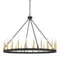 24 Light Steel Dimmable Candle Style Wagon Wheel Chandelier Ul Certified Antique Brass Black Ceiling Lights Steel Metal