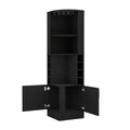 Syrah Corner Bar Cabinet Black Particle Board Particle Board