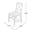 Roshan Farmhouse Acacia Wood Dining Chairs, White Set Of 2 White Acacia Wood