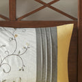 Embroidered 7 Piece Comforter Set Yellow Queen Queen Yellow Polyester