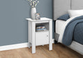 Accent Table, Side, End, Nightstand, Lamp, Storage, Living Room, Bedroom, White Laminate, Transitional White Particle Board