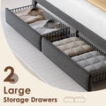 Bed 778King Dg Clb King Dark Gray Wood Fabric