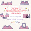 10Pcs Kids Couch For Playroom, Baby Climbing And Crawl Foam Play Set, Foam Climbing Blocks Convertible Sofa ,Kids Play Couch, Indoor Climbing Structure For Toddlers, Infant, Kids, Pre School Pink Foam