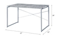 Jurgen Faux Concrete & Silver Finish Writing Desk Gray,Silver Metal,Synthetic Wood