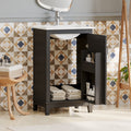 Viedo 20 Inch Modern Small Bathroom Vanity Cabinet With Ceramic Basin 20*15.5*33.3 Inches,Ample Storage,1 Soft Close Door Black Bathroom Solid Wood Mdf