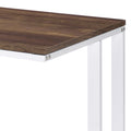Tyrese Walnut & White Finish Writing Desk W Usb Walnut,White Metal,Synthetic Wood