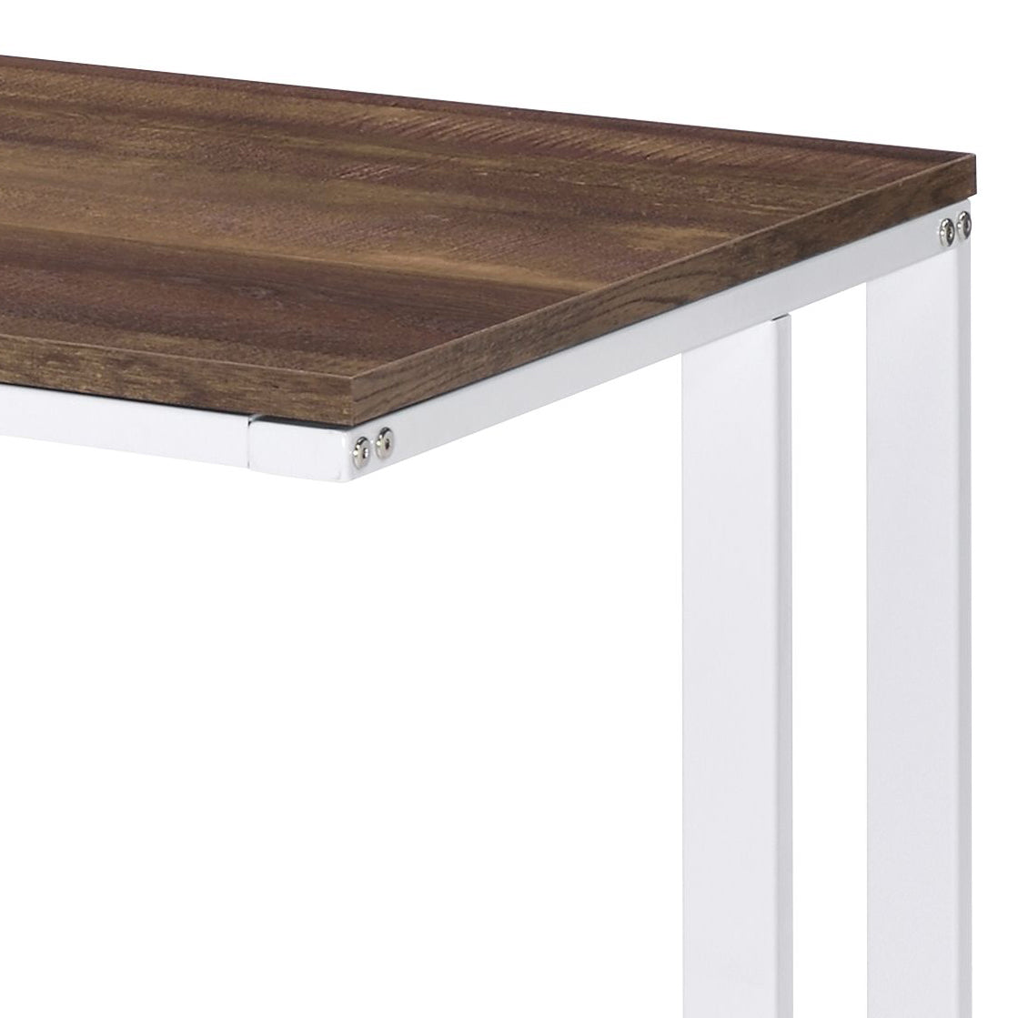 Tyrese Walnut & White Finish Writing Desk W Usb Walnut,White Metal,Synthetic Wood