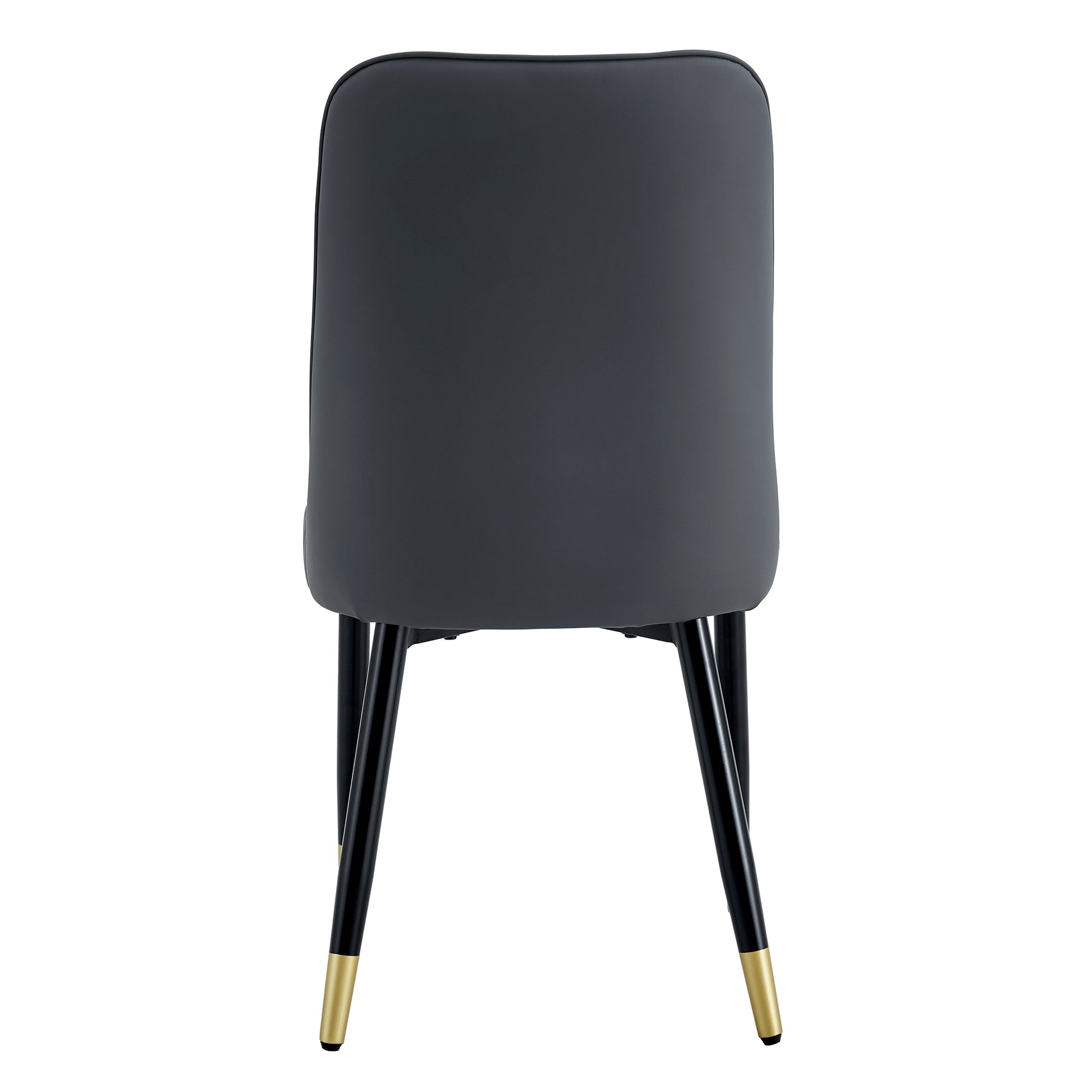 1 Table And 8 Chairs Set.A Rectangular Dining Table With A 0.39 Inch Imitation Marble Tabletop And Black Metal Legs.Paired With 8 Chairs With Pu Leather Seat Cushion And Black Metal Legs.F 1538,C 007 Black Glass Metal