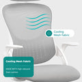 Office Chair, Comfortable Swivel Chair With High Back, Wheels, Adjustable Headrest, Comfortable Lumbar Support, Flip Arm, Pink Grey Stainless Steel